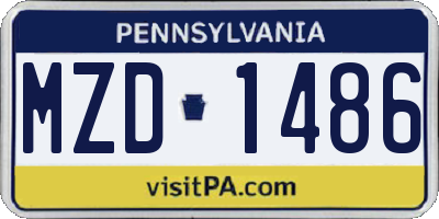 PA license plate MZD1486