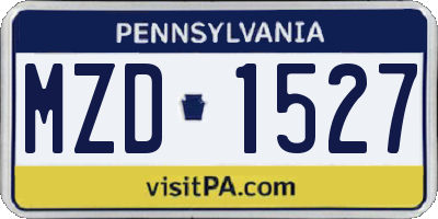 PA license plate MZD1527