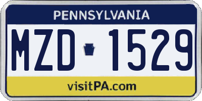 PA license plate MZD1529