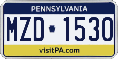 PA license plate MZD1530