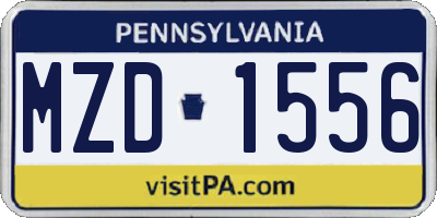 PA license plate MZD1556