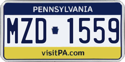 PA license plate MZD1559