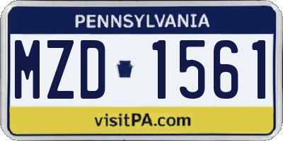 PA license plate MZD1561