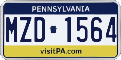PA license plate MZD1564
