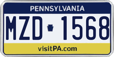 PA license plate MZD1568