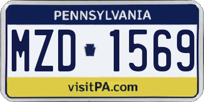 PA license plate MZD1569