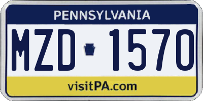 PA license plate MZD1570