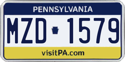 PA license plate MZD1579