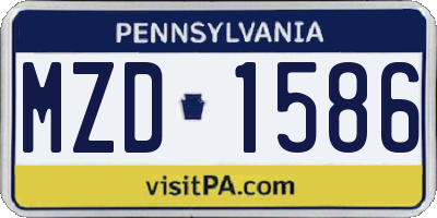 PA license plate MZD1586