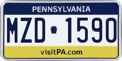 PA license plate MZD1590