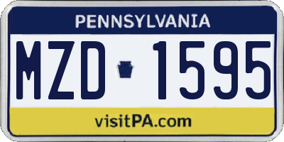 PA license plate MZD1595