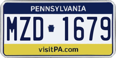 PA license plate MZD1679