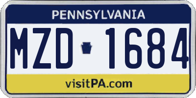 PA license plate MZD1684