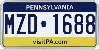PA license plate MZD1688