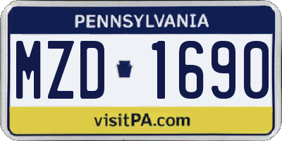 PA license plate MZD1690