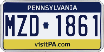 PA license plate MZD1861