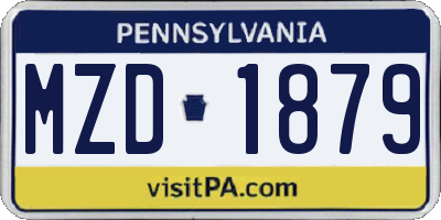 PA license plate MZD1879