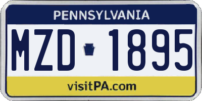 PA license plate MZD1895