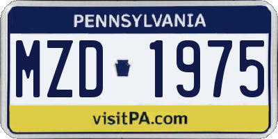 PA license plate MZD1975