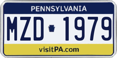 PA license plate MZD1979