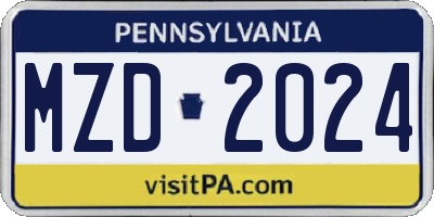 PA license plate MZD2024