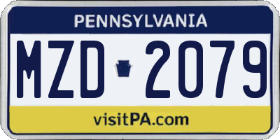 PA license plate MZD2079