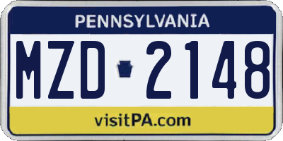 PA license plate MZD2148