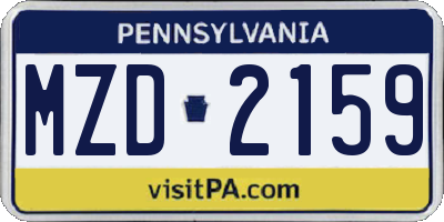 PA license plate MZD2159