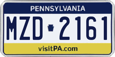 PA license plate MZD2161