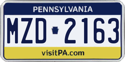 PA license plate MZD2163