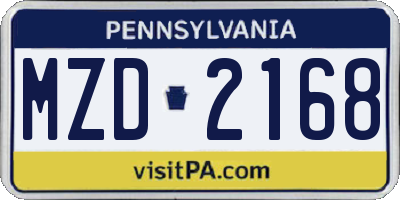 PA license plate MZD2168