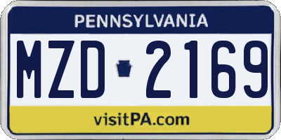 PA license plate MZD2169