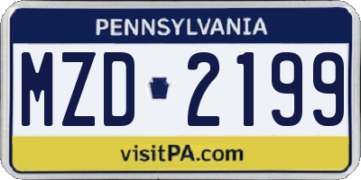 PA license plate MZD2199