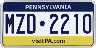 PA license plate MZD2210