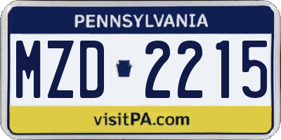 PA license plate MZD2215
