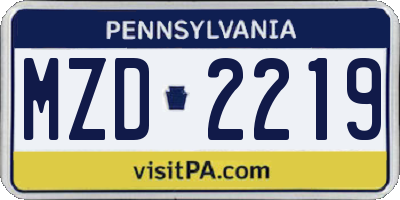 PA license plate MZD2219
