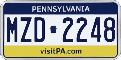 PA license plate MZD2248