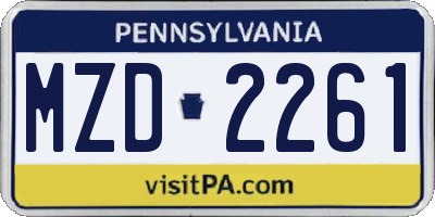 PA license plate MZD2261