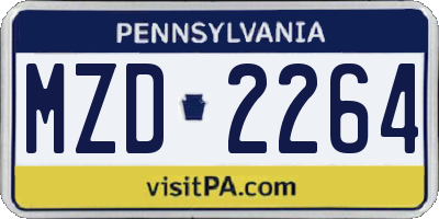 PA license plate MZD2264
