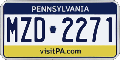 PA license plate MZD2271