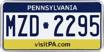 PA license plate MZD2295