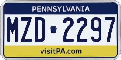 PA license plate MZD2297