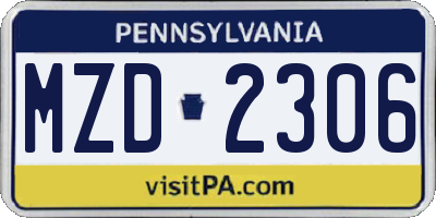 PA license plate MZD2306