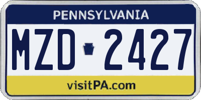PA license plate MZD2427