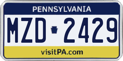 PA license plate MZD2429