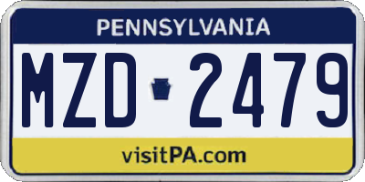 PA license plate MZD2479