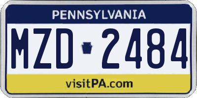 PA license plate MZD2484