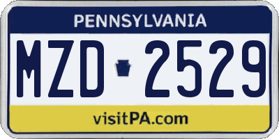 PA license plate MZD2529