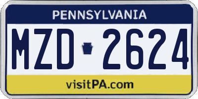 PA license plate MZD2624