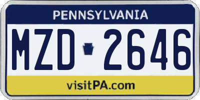 PA license plate MZD2646